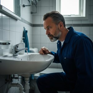 putkimies korjaa vuotavan hanan